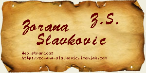 Zorana Slavković vizit kartica